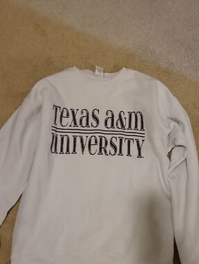 Texas A&M University sweatshirt is a white crewneck